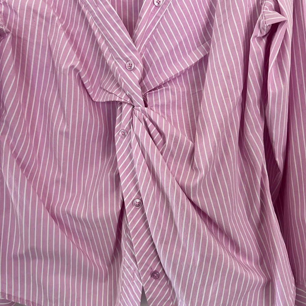Good American Striped Off-Shoulder Twist Top - Picture 7 of 9